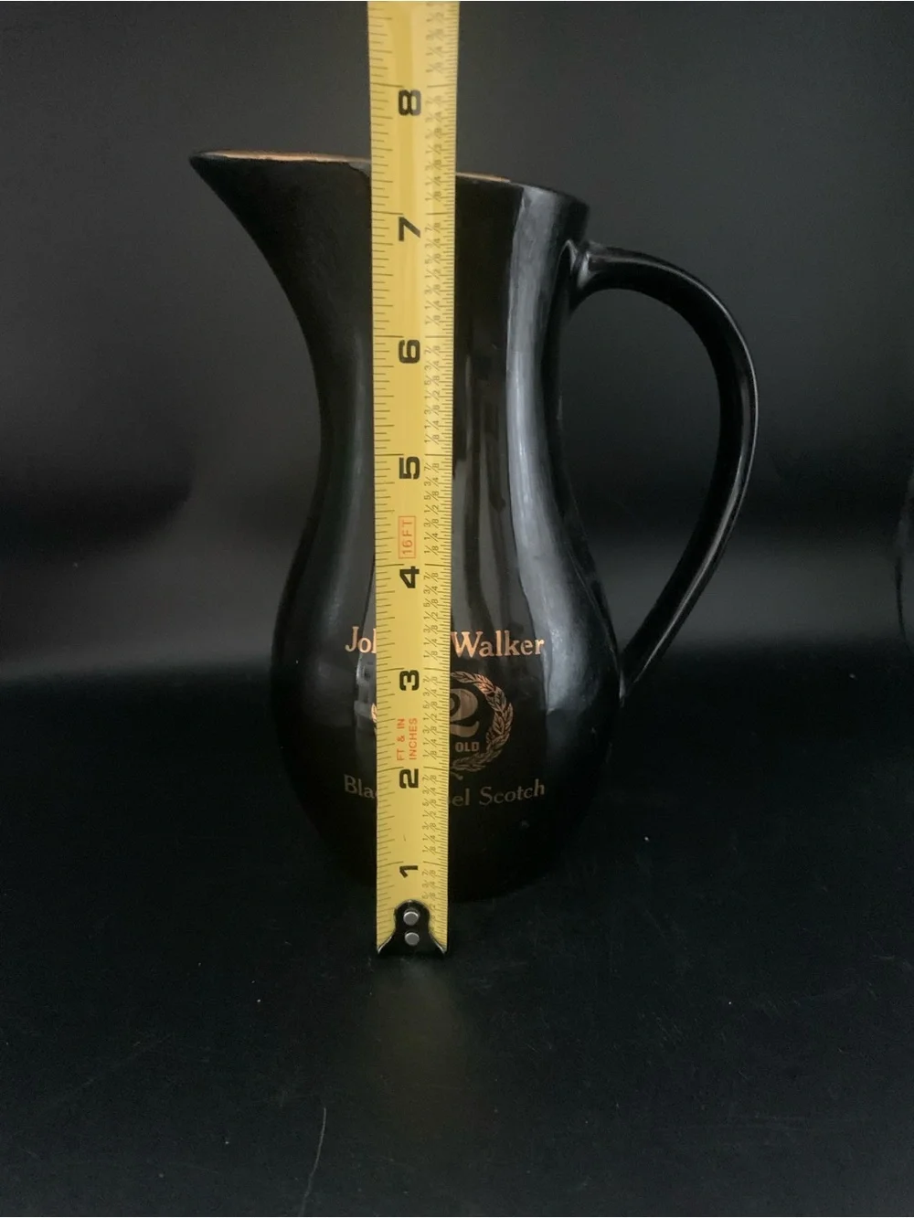 Vintage Johnnie Walker 12 Year Old Black Label Scotch Pitcher Wade England